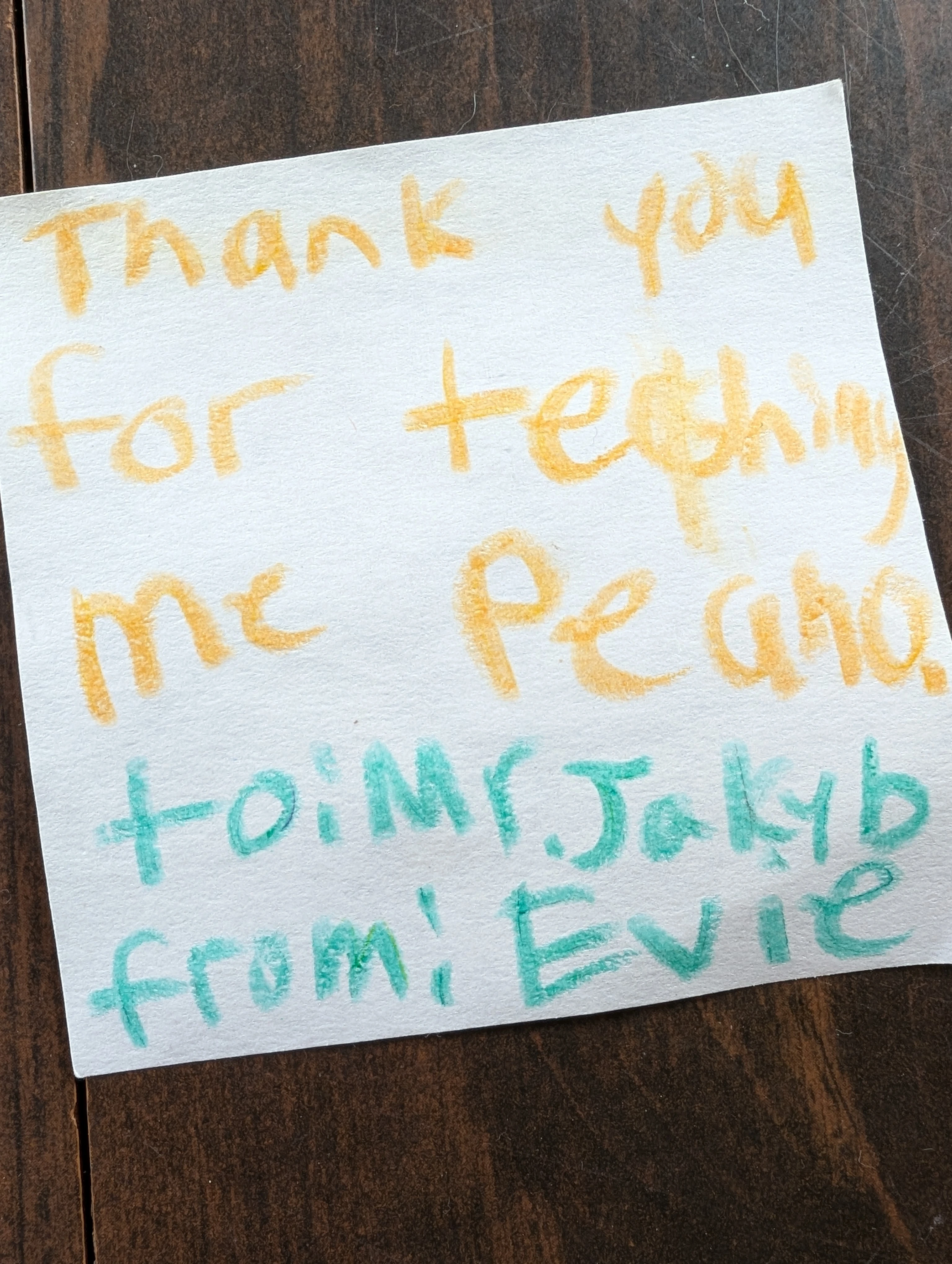 A simple thank you message